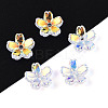 Transparent Electroplate Glass Bead Caps EGLA-N015-01B-2