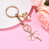 Alloy Crystal Rhinestone & Resin Ballet Dancer Girl Keychain KEYC-YW00228-01-1