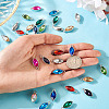 48Pcs 12 Colors Zinc Alloy Glass Pendants GLAA-TA0003-24-7