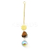 Wire Wrapped Nuggets Natural Tiger Eye Pendant Decorations HJEW-C008-03D-G-1