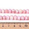 Anti-Tarnish Electroplate Rondelle Glass Beads Strands EGLA-T021-8mm-17-09-2