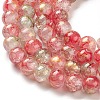 Baking Paint Crackle Glass Bead Strands X1-DGLA-R053-03D-3