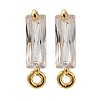 Brass Clear Cubic Zirconia Stud Earrings Finding for Women EJEW-B107-17G-1