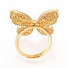 Adjustable Brass Micro Pave Cubic Zirconia Finger Rings for Women KK-T074-04G-3