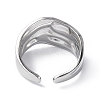 Non-Tarnish 304 Stainless Steel Open Cuff Ring for Women RJEW-C046-09P-3