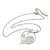 201 Stainless Steel Hollow Star with Prayer Pendant Necklaces for Ramadan & Eid Mubarak NJEW-D318-04P-4