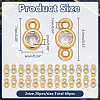60Pcs 2 Styles Brass Pave Clear Cubic Zirconia Flat Round Link & Charms Findings Kits KK-AR0001-83-2