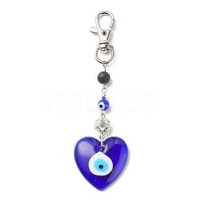 Handmade Lampwork Evil Eye Pendant Decoration HJEW-JM00791-02-1