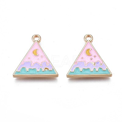 Rack Plating Alloy Enamel Pendants ENAM-S122-66-1