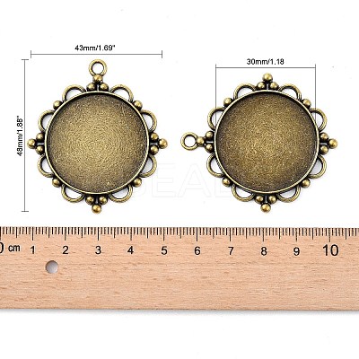 Vintage Tibetan Style Alloy Pendant Cabochon Settings LS-TIBEP-M018-92AB-NF-1
