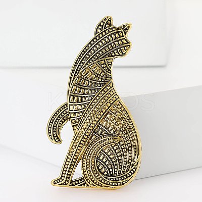Persian Cat Alloy Brooches JEWB-Q004-03AG-1