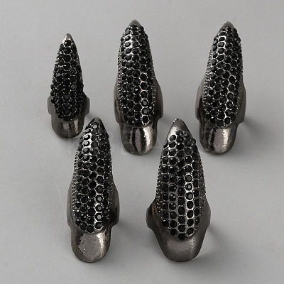 Alloy Rhinestone Women Finger Nail Rings RJEW-WH0002-24B-1