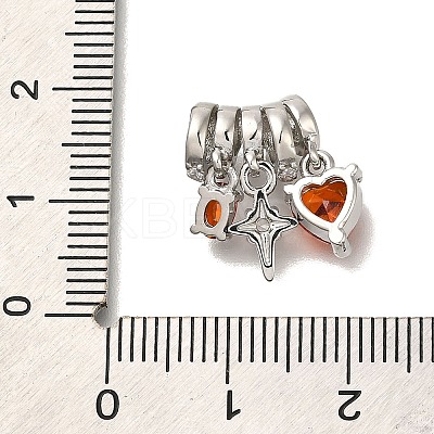 Brass Micro Pave Cubic Zirconia Pendants KK-M301-03P-1