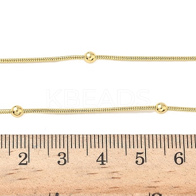 1.2MM Brass Ball Round Snake Chain Necklaces for Women Men X-NJEW-F350-03G-1