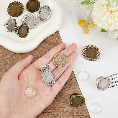 DIY Blank Dome Finger Rings Making Kit DIY-SC0022-28-1