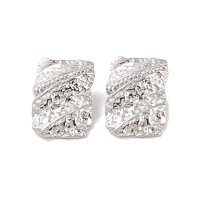 Non-Tarnish Hammered 304 Stainless Steel Stud Earring EJEW-Z049-05P-1