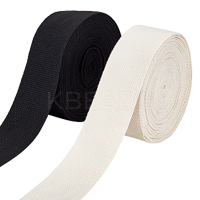 2Pcs 2 Colors 10 Yards Flat Polycotton Ribbon OCOR-GA0001-68B-1