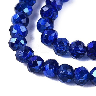 Transparent Electroplate Glass Beads Strands EGLA-Q131-01A-01-1