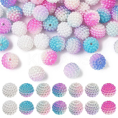 80Pcs 4 Colors Imitation Pearl Acrylic Beads OACR-YW0002-57-1