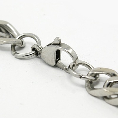 Tarnish Resistant 201 Stainless Steel Cuban Link Chain Necklaces NJEW-F039-23-1