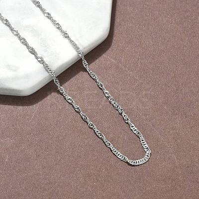 304 Stainless Steel Singapore Chain Necklaces NJEW-Z084-02P-01-1