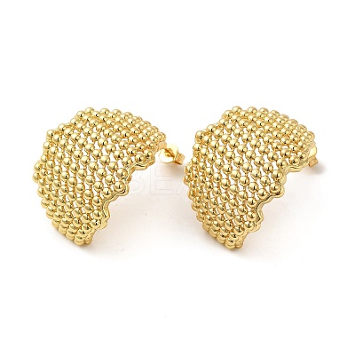 Rack Plating Brass Hollow Twist Stud Earrings for Women EJEW-D073-03G-1