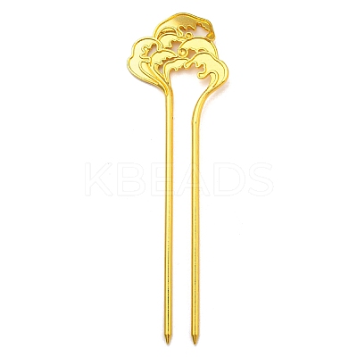 Alloy Sea Wave Hair Sticks for Enamel OHAR-PW0006-16B-1
