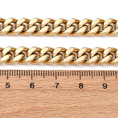 7MM 304 Stainless Steel Cuban Link Chain Necklaces for Unisex NJEW-K295-01A-G-1