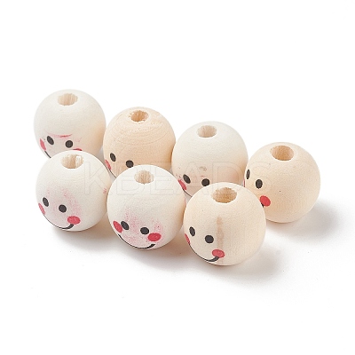 (Defective Closeout Sale: Wood Textured and 
Stain) Natural Wood Printed European Beads WOOD-XCP0001-65-1