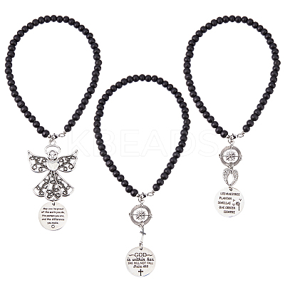 3Pcs Alloy Angel Pendant Decoration HJEW-WH00128-1