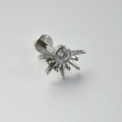 Titanium Alloy Pave Clear Cubic Zirconia Cartilage Earrings FS-WG3AB2A-02-1