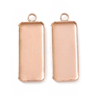 Ion Plating(IP) 304 Stainless Steel Pendant Cabochon Settings STAS-I069-36RG-1