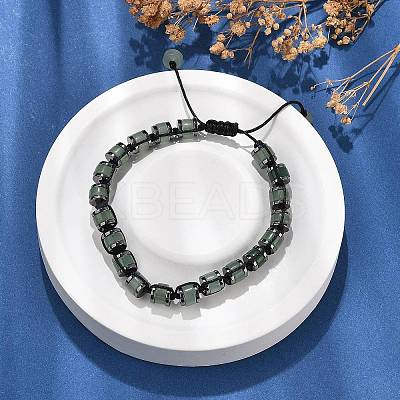 Adjustable Natural Labradorite and Non-magnetic Synthetic Hematite Braided Bead Bracelets BJEW-Z090-01I-1