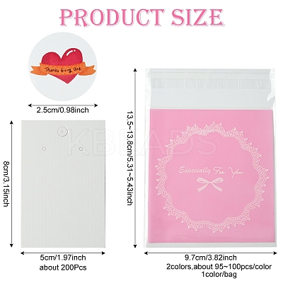 200Pcs Paper Earring Display Card CDIS-FS0001-15-1