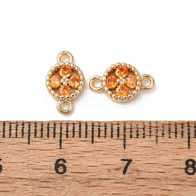Brass Pave Cubic Zirconia Connector Charms ZIRC-L105-02G-1
