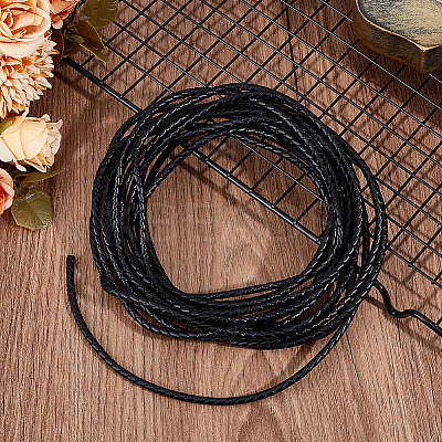 5M Braided Leather Cord with Core WL-BBC0001-01A-02-1