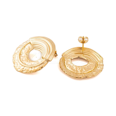 Ion Plating(IP) 304 Stainless Steel Stud Earrings for Women EJEW-P279-35G-1