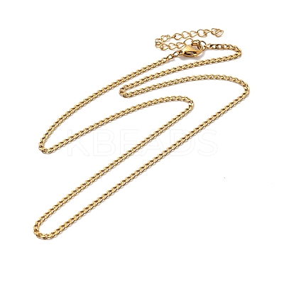 Ion Plating(IP) 304 Stainless Steel Curb Chain Necklace STAS-C079-19G-1