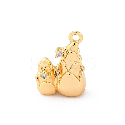 Brass Rhinestone Crystal Pendants KK-E793-07G-1