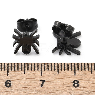Halloween Spider 304 Stainless Steel Stud Earrings for Women EJEW-B019-01EB-1