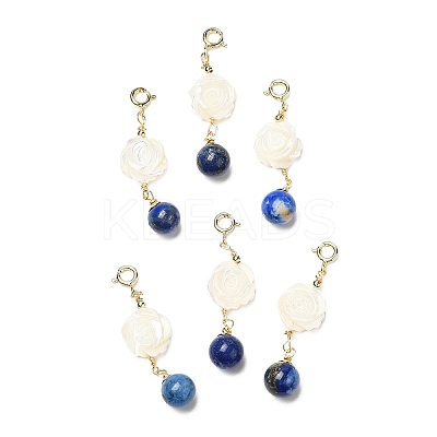 Natural Lapis Lazuli Round Pendant Decorations G-G008-11G-1