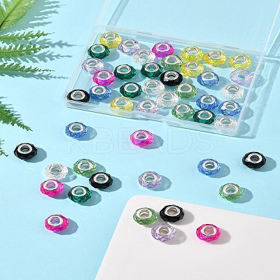 48Pcs 8 Colors Handmade Glass European Beads GLAA-FS0002-14-1