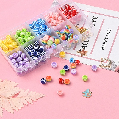 225Pcs Round Resin Beads DIY-YW0002-85-1