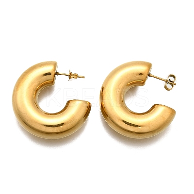 Ion Plating(IP) 316 Surgical Stainless Steel Stud Earrings for Women EJEW-C053-02G-1