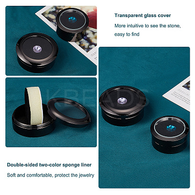 2Pcs 2 Style Alloy Loose Diamond Boxes CON-PH0002-90B-1