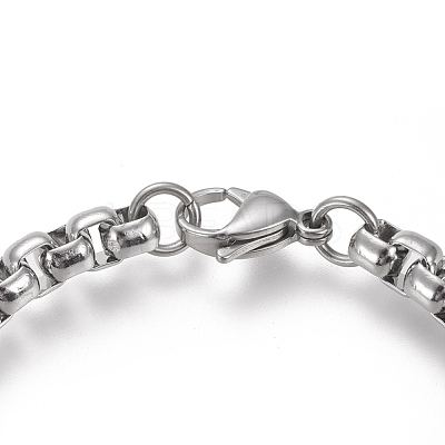 Tarnish Resistant 304 Stainless Steel Box Chain Bracelets BJEW-I288-01P-1