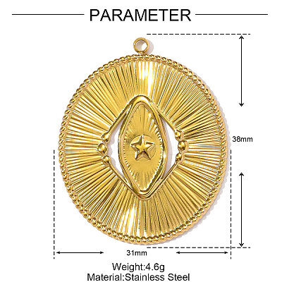 304 Stainless Steel Pendants STAS-OY002-10G-1