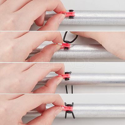 50 Sets 10 Colors Plastic & Silicone O-Rings Fishing Rod Pole Hook Keeper Sets FIND-FH0003-26-1