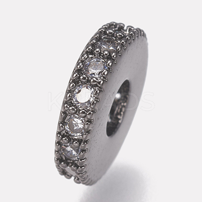 Brass Micro Pave Cubic Zirconia Bead Spacers ZIRC-K074-11A-01B-1
