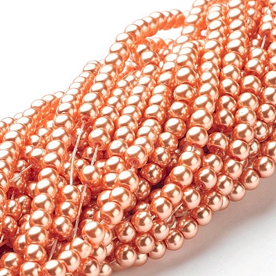 Glass Pearl Beads Strands X-HY-4D-B36-1